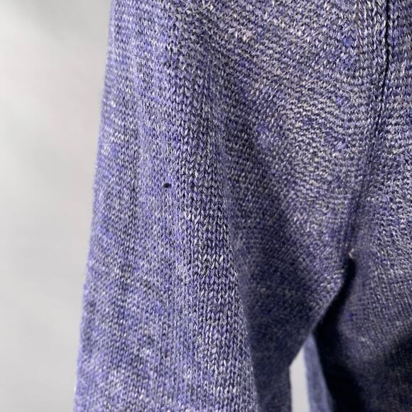 VINCE Size M Blue Heather Knit Linen Crew Neck Pullover - Picture 5 of 11